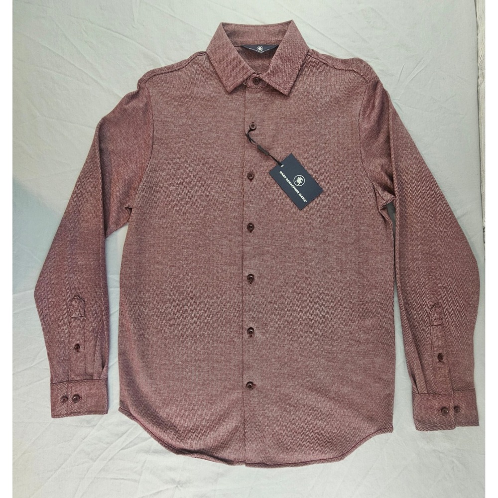 Hart Schaffner Marx Men's S Small Long Sleeve Button Down Shirt Wine NWT L383